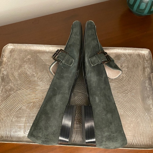 Forrest/ olive green suede loafers - Picture 7 of 9